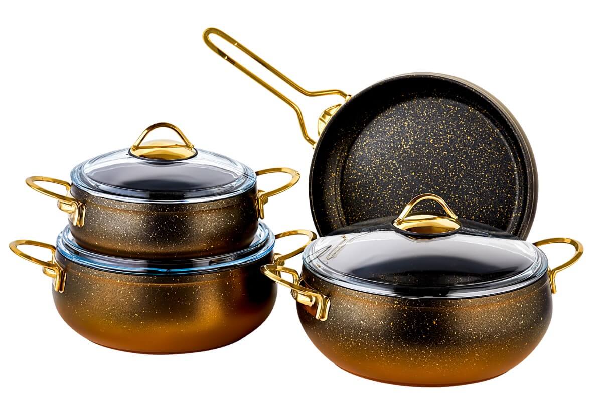 OZ LIFE, Cookware, 7PCS, Turkish Granite Set, , Color, Glass Lid, طقم أواني جرانيت 7 قطع من ماركة اوز لايف صنع في تركيا عالي الجودة بغطاء زجاج OZ LIFE, Cookware, 7PCS, Turkish Granite Set, , Color, Glass Lid, طقم أواني جرانيت 7 قطع من ماركة اوز لايف صنع في تركيا عالي الجودة بغطاء زجاج